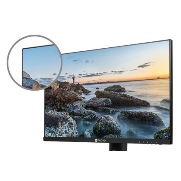 AG Neovo LH-2402 monitor, 23.8" LED VA,Pivot, FHD, VGA, HDMI, DP, hangszóró - 2