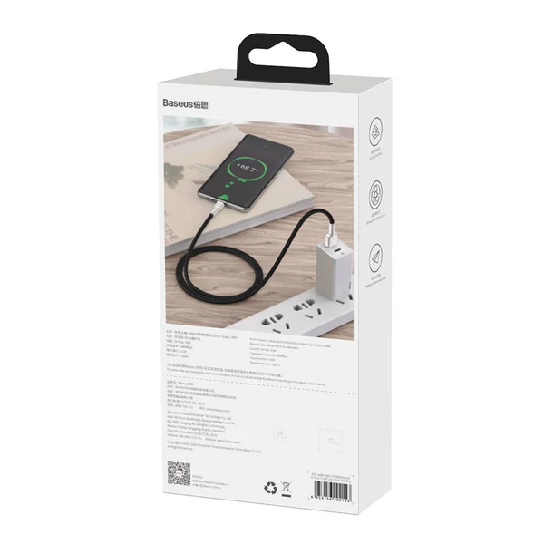 Baseus Cafule USB-USB-C kábel, 66 W, 1 m (fekete) - 7
