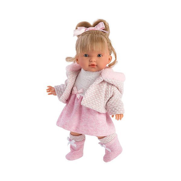 Llorens Valeria 28 cm-es baba rózsaszín ruhában