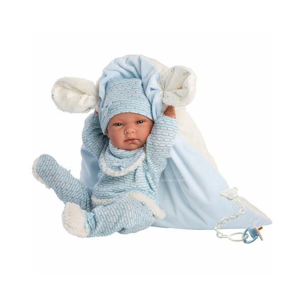 Llorens Nico újszülött fiú baba takaróval és pelenkával 40 cm