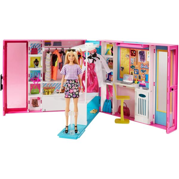 Barbie Fashionistas: Álomgardrób szőke hajú babával és kiegészítőkkel