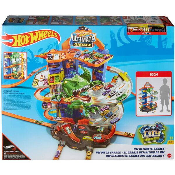 Mattel Hot Wheels: T-rex ultimate garázs kisautóval - 90 cm