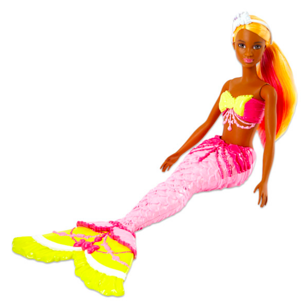 Barbie Dreamtopia: narancssárga hajú sellő baba