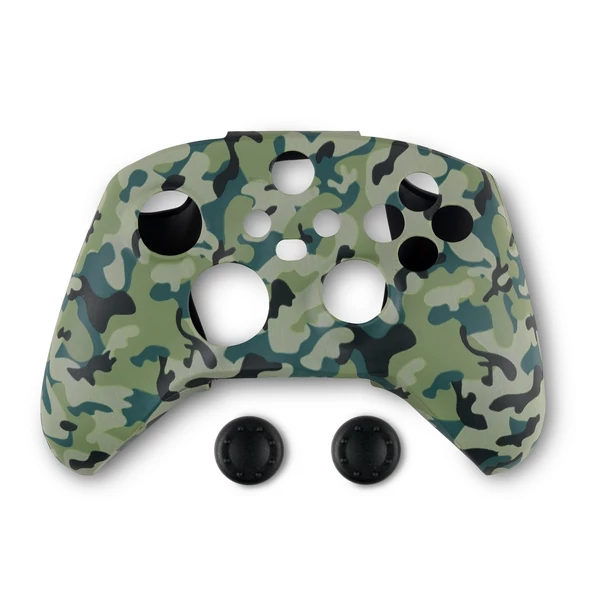 Spartan Gear - Controller Silicon Skin Cover and Thumb Grips Green Camo (XBX)