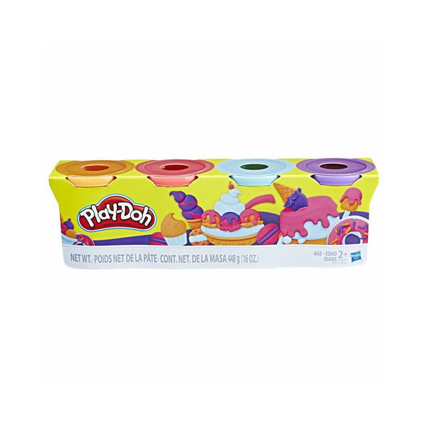 Play-Doh: 4 tégelyes gyurma készlet - Élénk színek