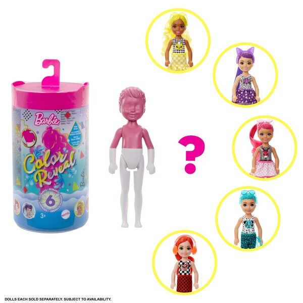 Barbie: Color Reveal Chelsea meglepetés baba - divatos színek