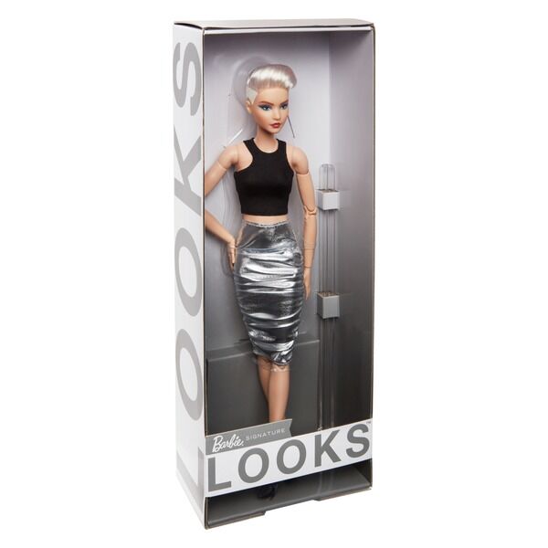 Barbie Looks: Fekete-ezüst kollekció - Szőke hajú baba