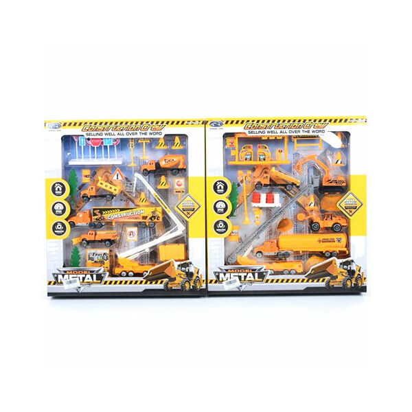 Építőipari játékszett munkagépekkel és kiegészítőkkel - kétféle változatban