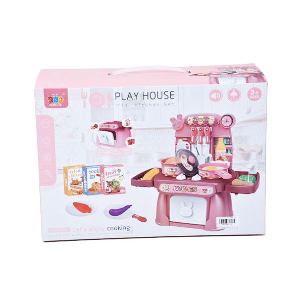 Játékkonyha szett fénnyel és hanggal pink színben - 32x22x13 cm