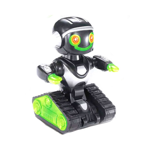 Interaktív távirányítós macrobot fekete-zöld színben fénnyel és hanggal