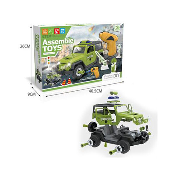 DIY csináld magad összeszerelhető terepjáró zöld színben 57 db-os készlet
