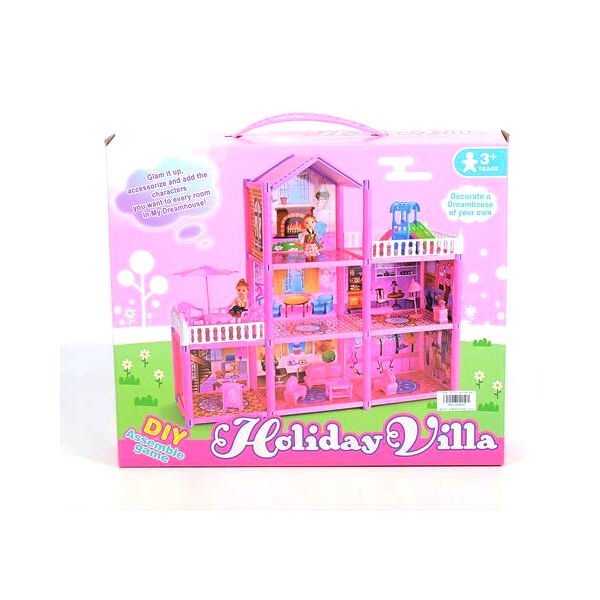 Holiday Villa építsd magad pink babaház játékszett