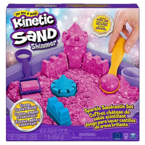 Kinetic Sand: Csillogó homokvár - rózsaszín