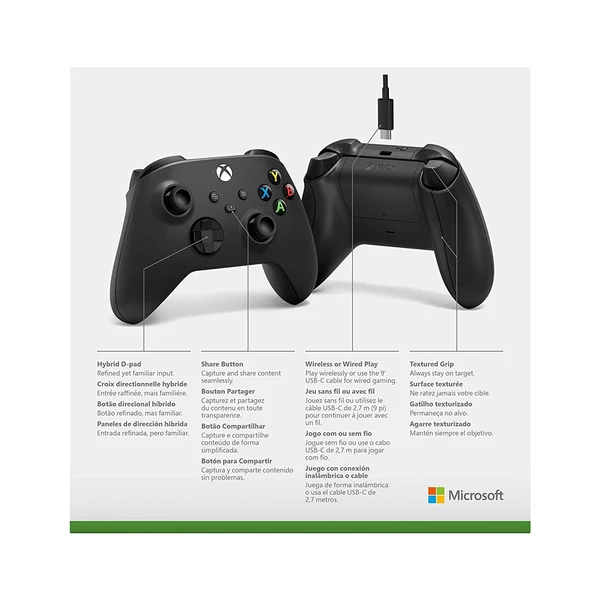 Microsoft Xbox Wireless Controller + USB-C Cable Gamepad, kontroller