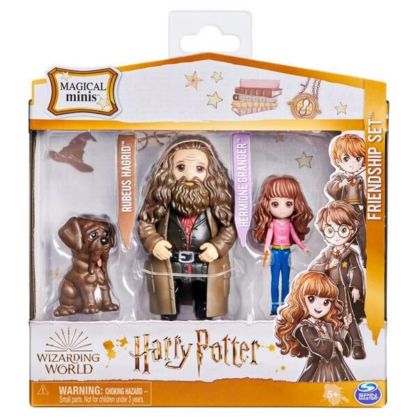 Harry Potter: Hermione és Hagrid figura szett, Agyar figurával