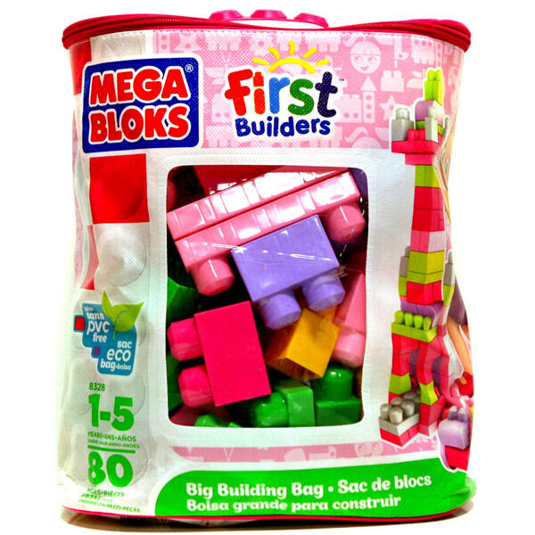 Mega Bloks: Lányos építőkocka szett táskában - 80 db
