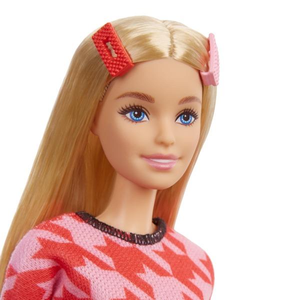 Barbie Fashionistas: Szőke hajú Barbie piros kockás szoknyában