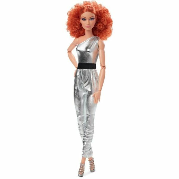 Barbie Looks: Fekete-ezüst kollekció - Vörös hajú baba overallban