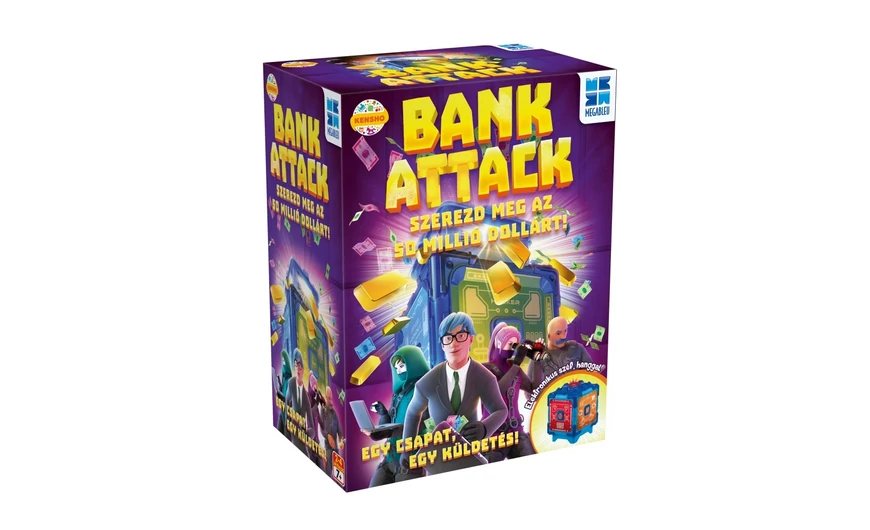 A Bank Attack társasjáték arannyal teli széfhez vezet